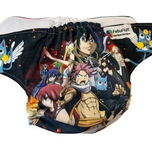 FabuFluff Cloth Diaper Handmade Characters From Fairy Tail One Size 8-42 Lbs